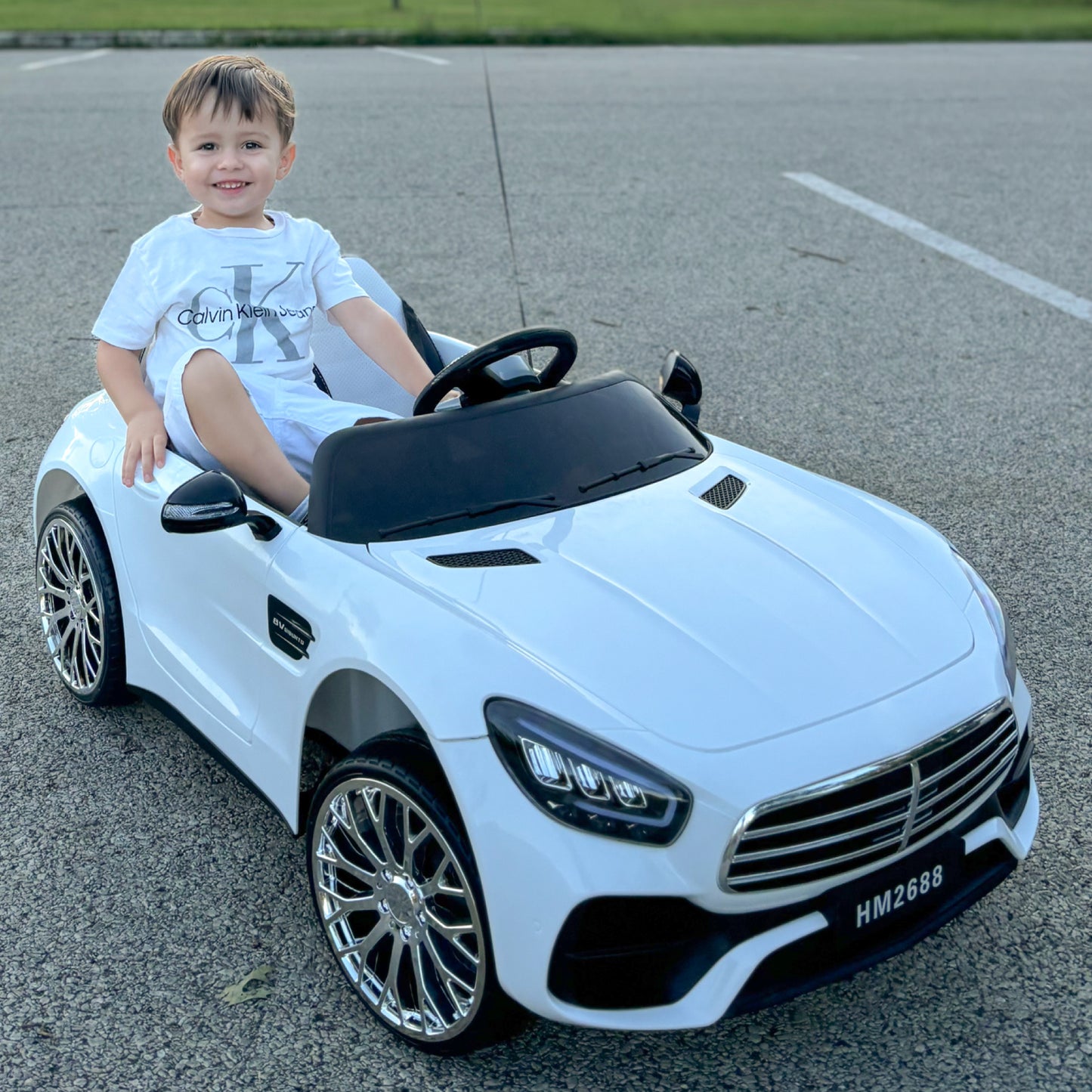 TCARAIWEN 12V Ride On Car for Kids, Electric Car with Remote Control, Music Player for 3-8 Year Old