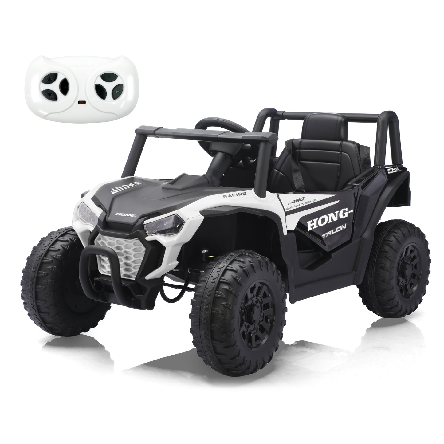 TCARAIWEN 12V Kids Ride On UTV,Ride on Car Toy w/Remote Control,Electric Off-Road UTV Truck,Remote w/ LED Lights MP&Music Bluetooth USB for Kids,Boys and Girls Aged 3-6 Years