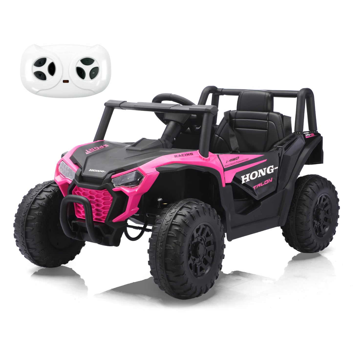 TCARAIWEN 12V Kids Ride On UTV,Ride on Car Toy w/Remote Control,Electric Off-Road UTV Truck,Remote w/ LED Lights MP&Music Bluetooth USB for Kids,Boys and Girls Aged 3-6 Years