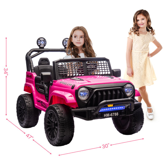 TCARAIWEN 24V Two Seater Kids Electric Car Ride on Cars,Powered 4-Wheel Battery Car with Remote Control MP3 LED Bluetooth Music for Kids 2+