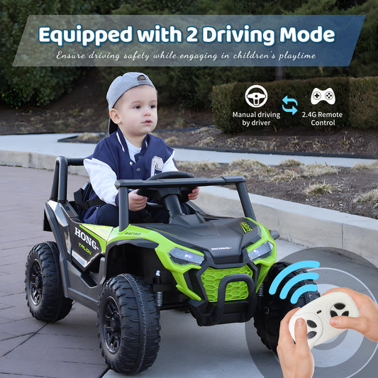 TCARAIWEN 12V Kids Ride On UTV,Ride on Car Toy w/Remote Control,Electric Off-Road UTV Truck,Remote w/ LED Lights MP&Music Bluetooth USB for Kids,Boys and Girls Aged 3-6 Years