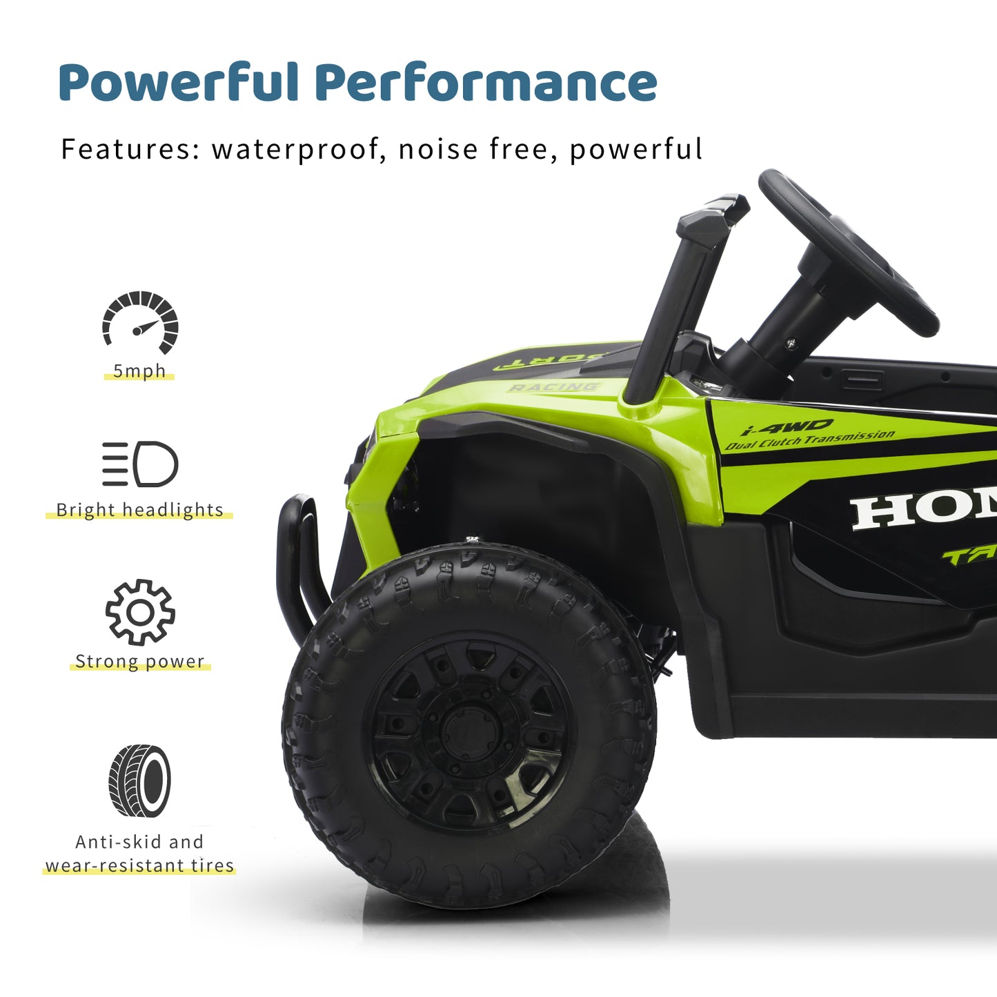 TCARAIWEN 12V Kids Ride On UTV,Ride on Car Toy w/Remote Control,Electric Off-Road UTV Truck,Remote w/ LED Lights MP&Music Bluetooth USB for Kids,Boys and Girls Aged 3-6 Years