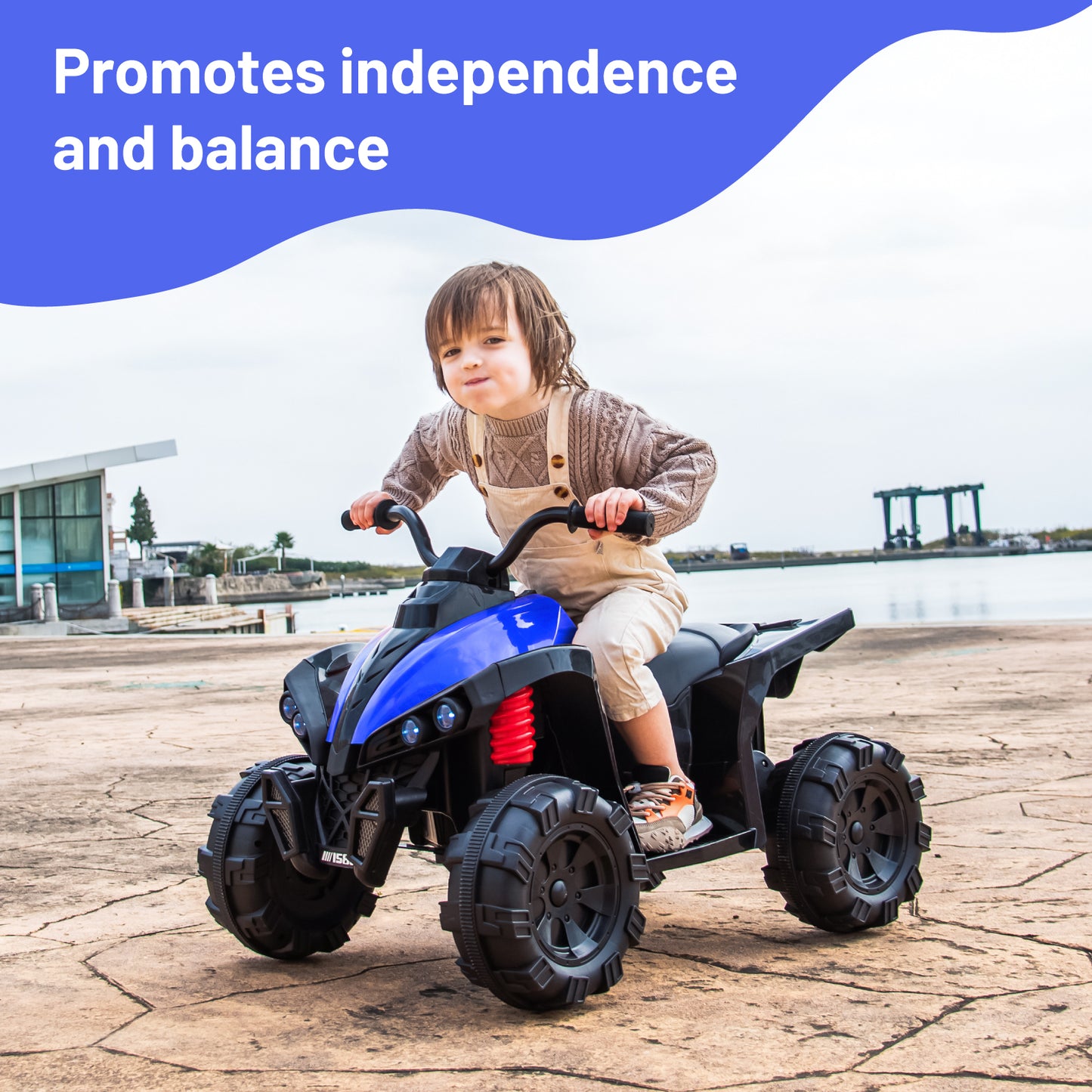 TCARAIWEN 12V Kids ATV 4 Wheelers for Kids 3-6, Electric Ride on ATV with Music Player, All Terrain Tires, Ride on Cars