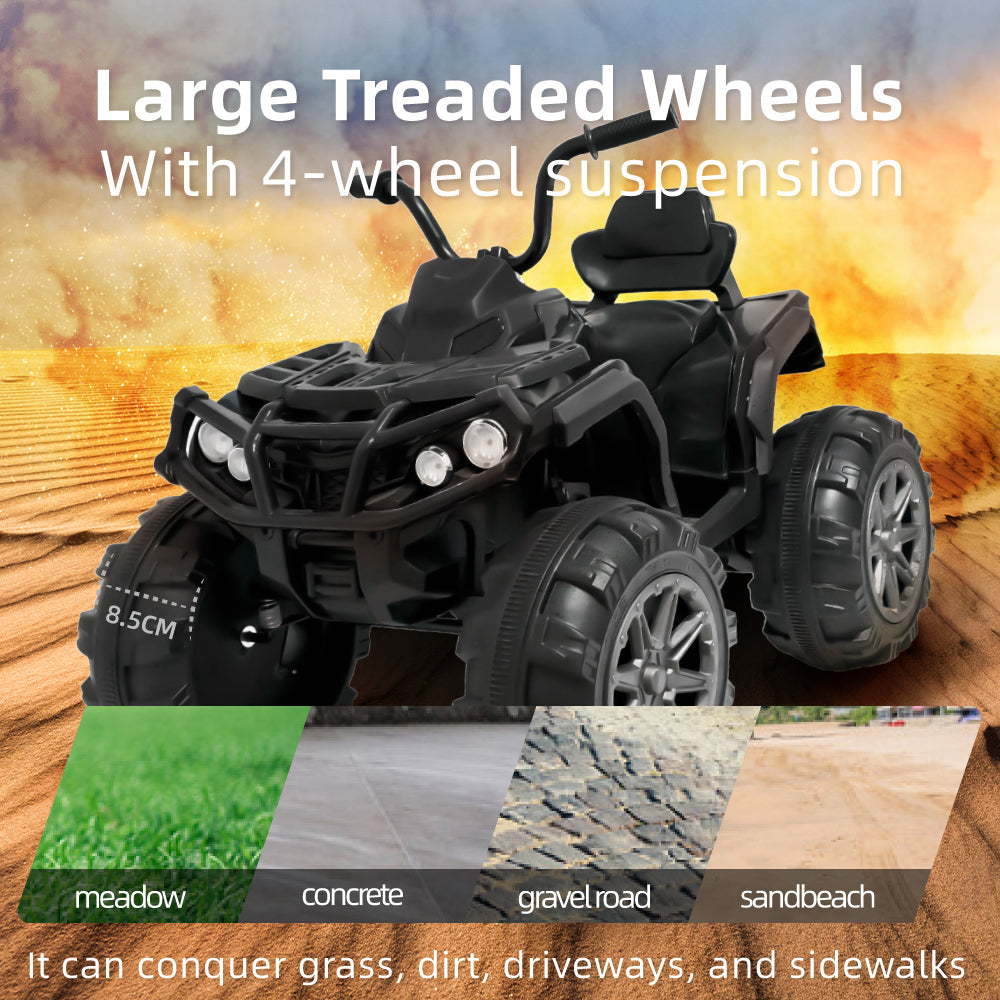 TCARAIWEN 24V Kids Ride on ATV 4 Wheelers for 3-5 Years Old with Music Player, Kids Ride on Cars