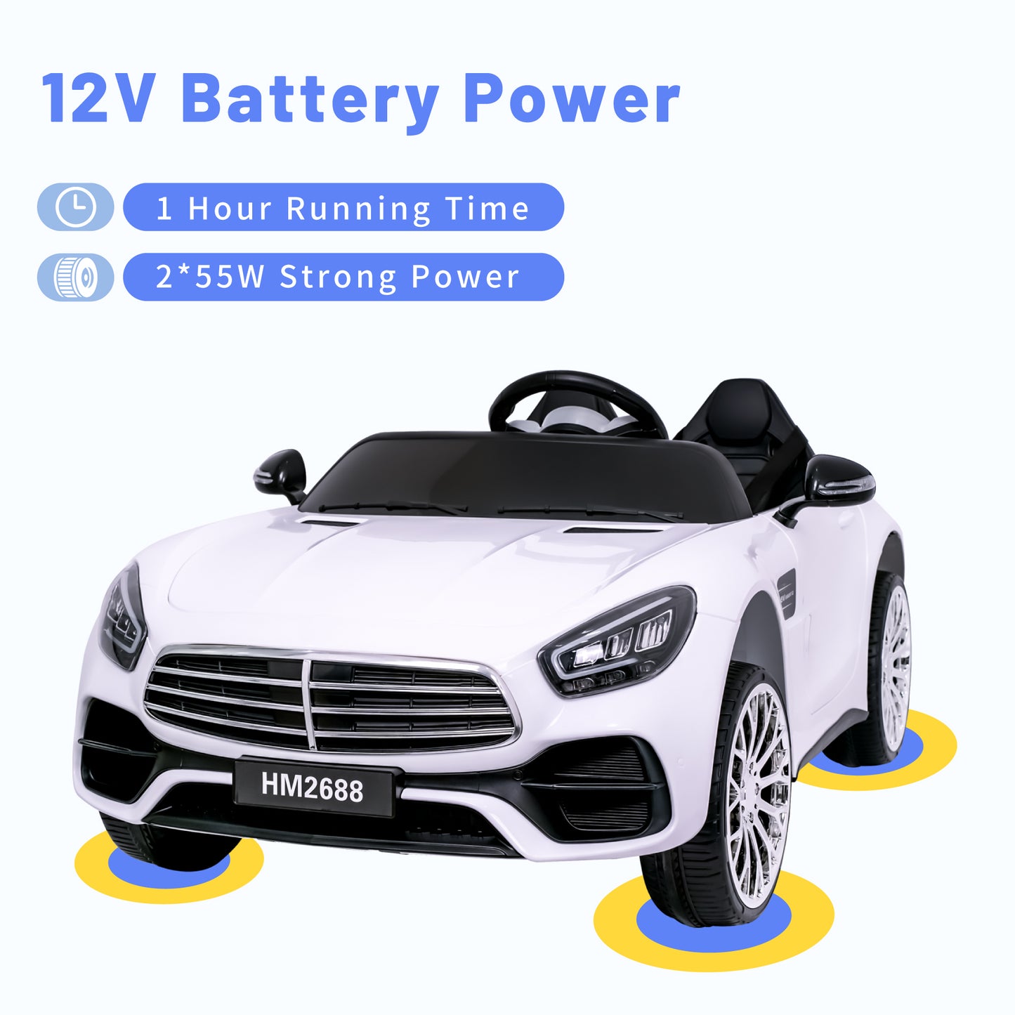 TCARAIWEN 12V Ride On Car for Kids, Electric Car with Remote Control, Music Player for 3-8 Year Old