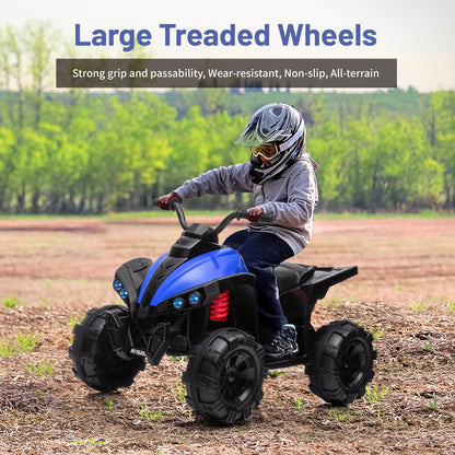 TCARAIWEN 12V Kids ATV 4 Wheelers for Kids 3-6, Electric Ride on ATV with Music Player, All Terrain Tires, Ride on Cars