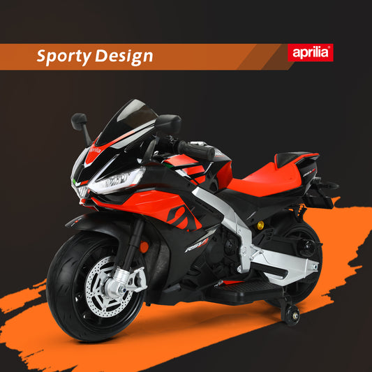 TCARAIWEN 24V Kids Motorcycle Electric Motorbike Aprilia Licensed Ride on Toy w/LED Lights Bluetooth Music Battery Powered 10MPH for Kids 3-11 Years Old