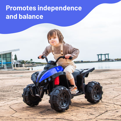 TCARAIWEN 12V Kids ATV 4 Wheelers for Kids 3-6, Electric Ride on ATV with Music Player, All Terrain Tires, Ride on Cars