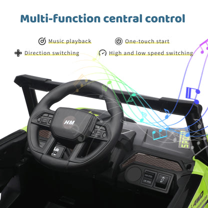 TCARAIWEN 12V Kids Ride On UTV,Ride on Car Toy w/Remote Control,Electric Off-Road UTV Truck,Remote w/ LED Lights MP&Music Bluetooth USB for Kids,Boys and Girls Aged 3-6 Years